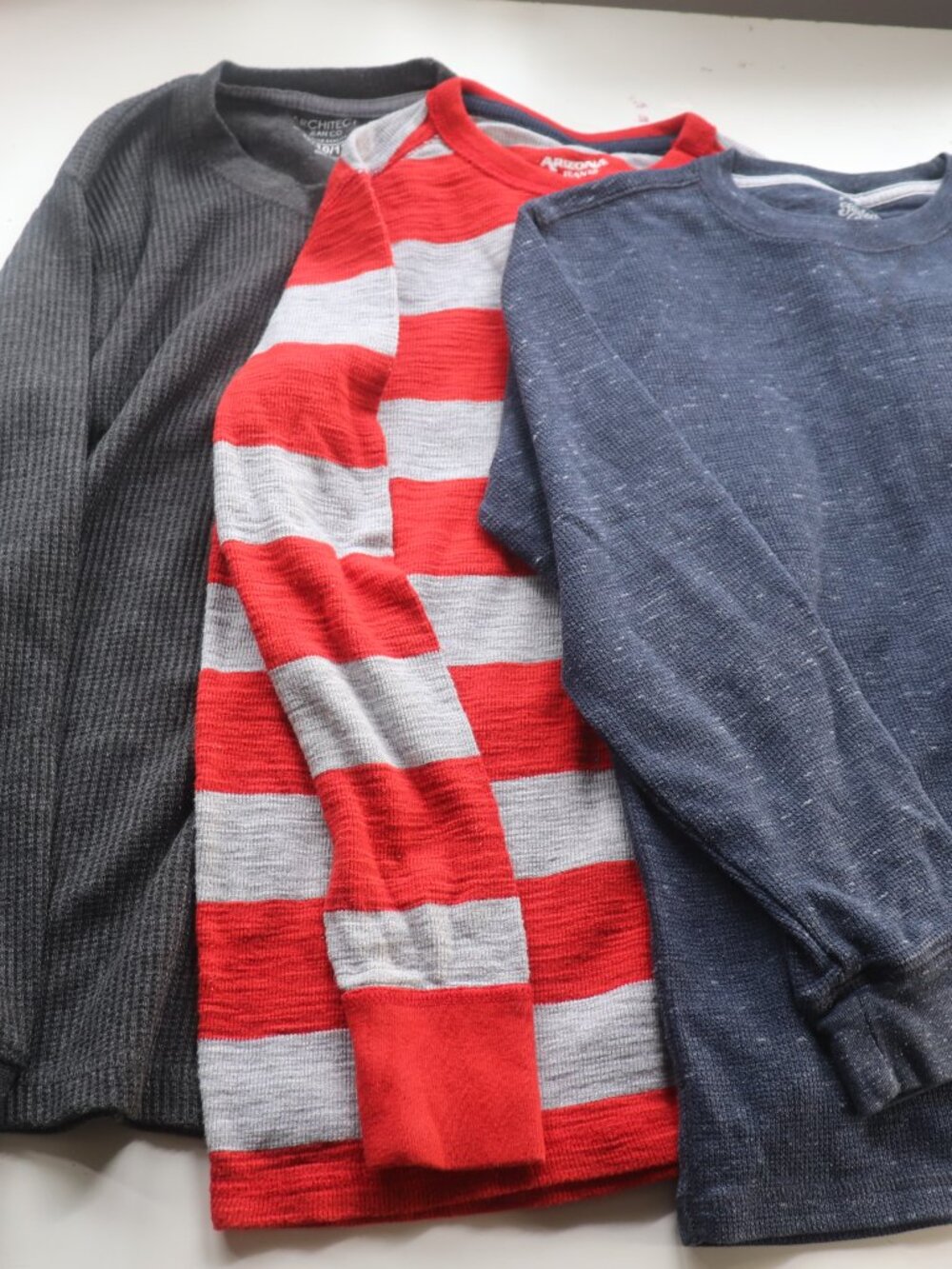 Thermal Long Sleeve Lot Red Blue Grey Arizona Architect Faded Glory Size 10 12
